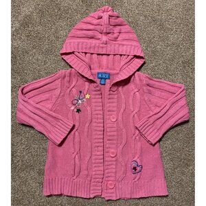 24M PLAY Pink Button Up Hooded Sweater